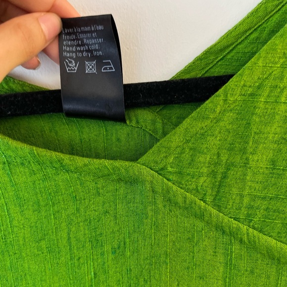 KALIYANA Green Linen Asymmetrical Dress S/M - Picture 6 of 12